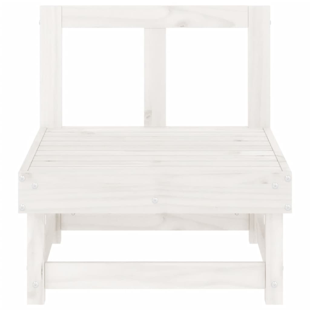 vidaXL Canapés centraux de jardin 2 pcs blanc bois de pin massif