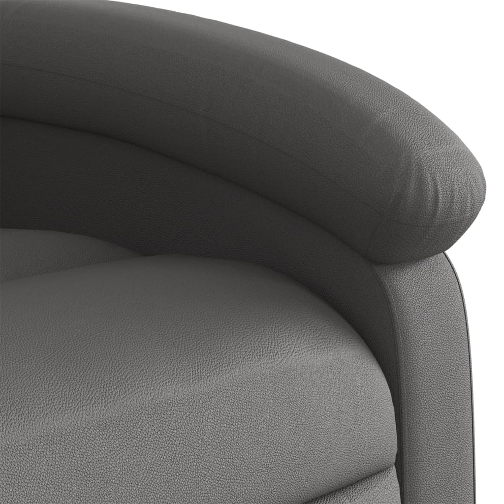 vidaXL Fauteuil inclinable gris cuir véritable