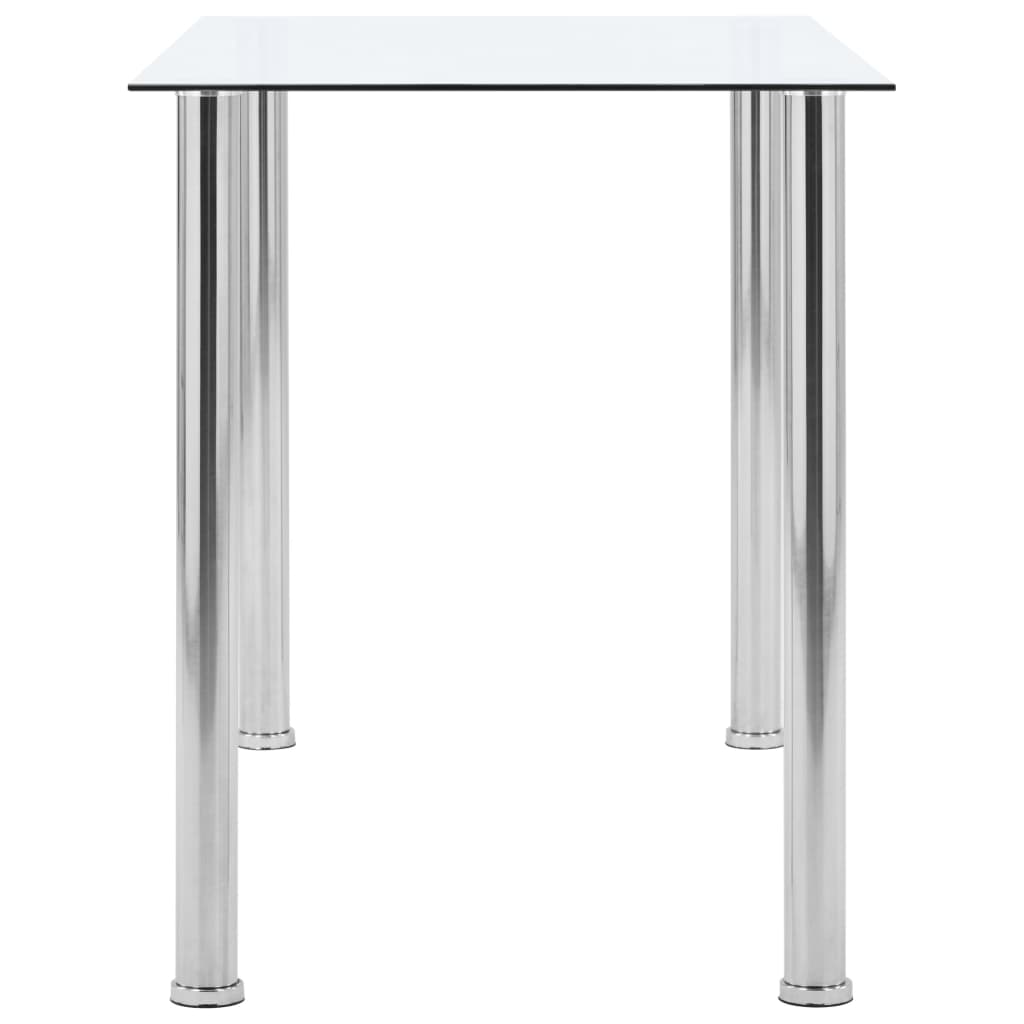 vidaXL Table à dîner Transparent 120x60x75 cm Verre trempé
