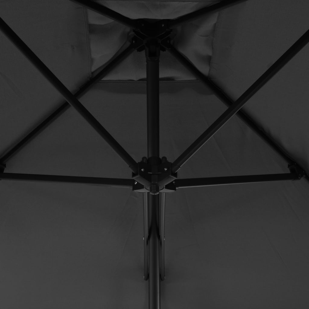 vidaXL Parasol d'extérieur avec poteau en acier 300 cm Anthracite