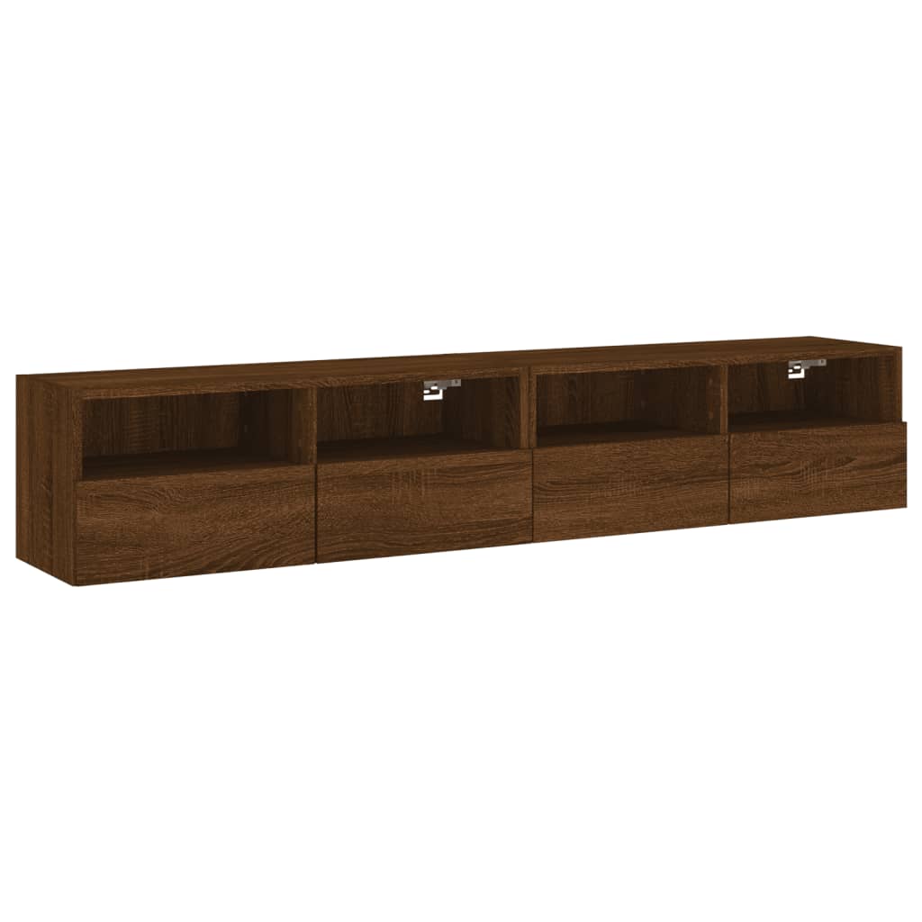 vidaXL Meubles TV muraux 2 pcs chêne marron 80x30x30cm bois ingénierie