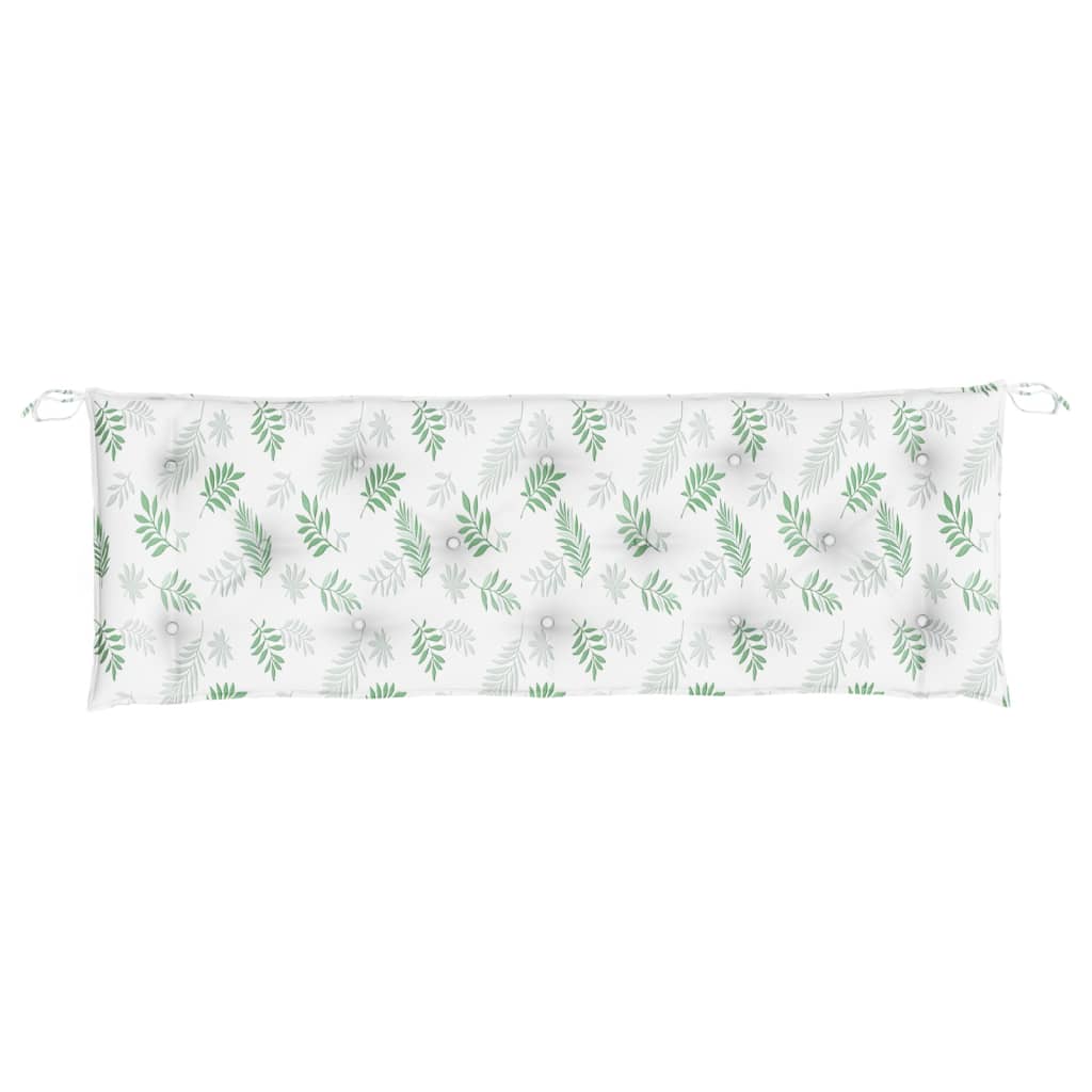 vidaXL Coussin de banc de jardin motif de feuilles 150x50x7 cm