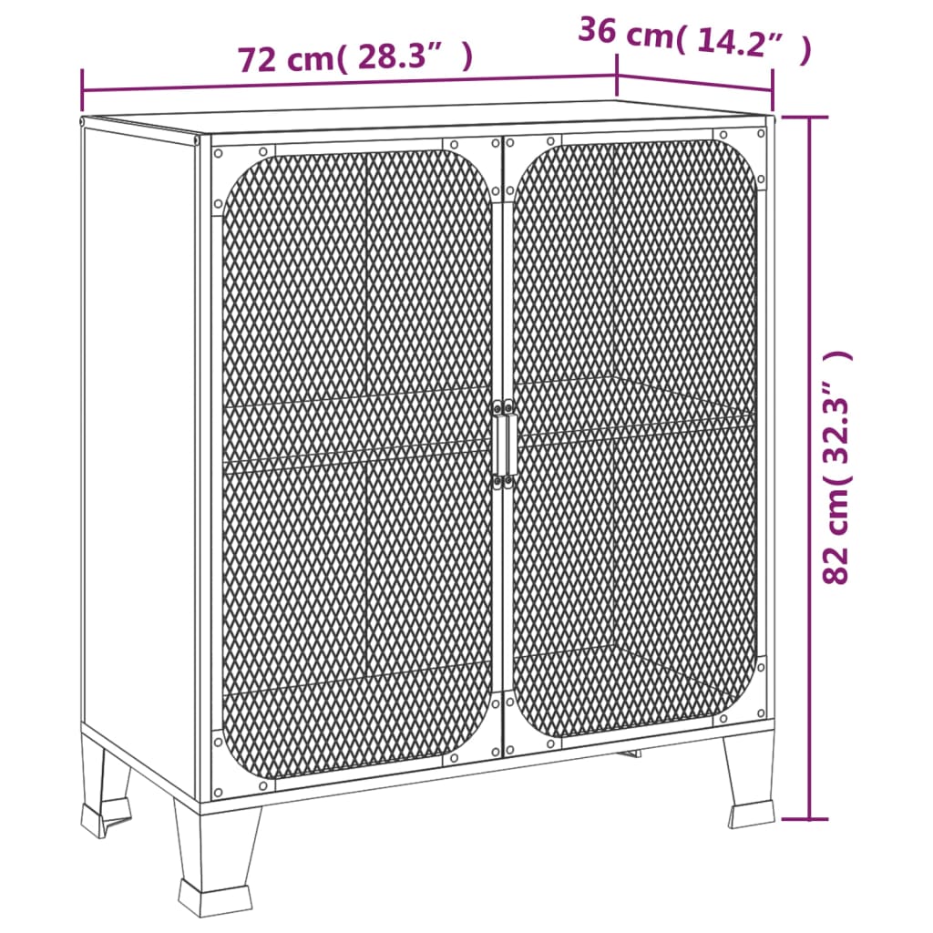 vidaXL Armoire de rangement Marron rustique 72x36x82 cm Métal et MDF