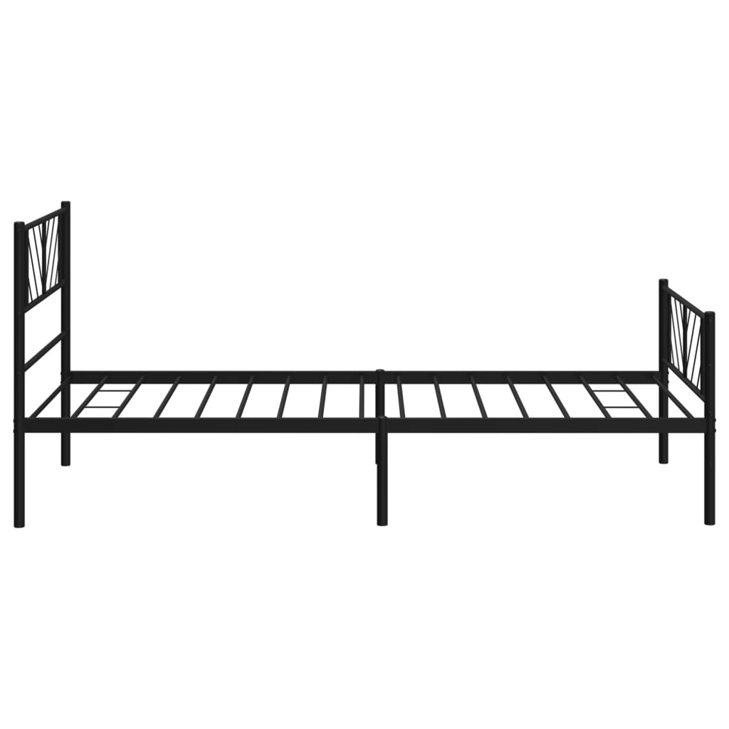 vidaXL Cadre de lit métal sans matelas et pied de lit noir 100x200 cm