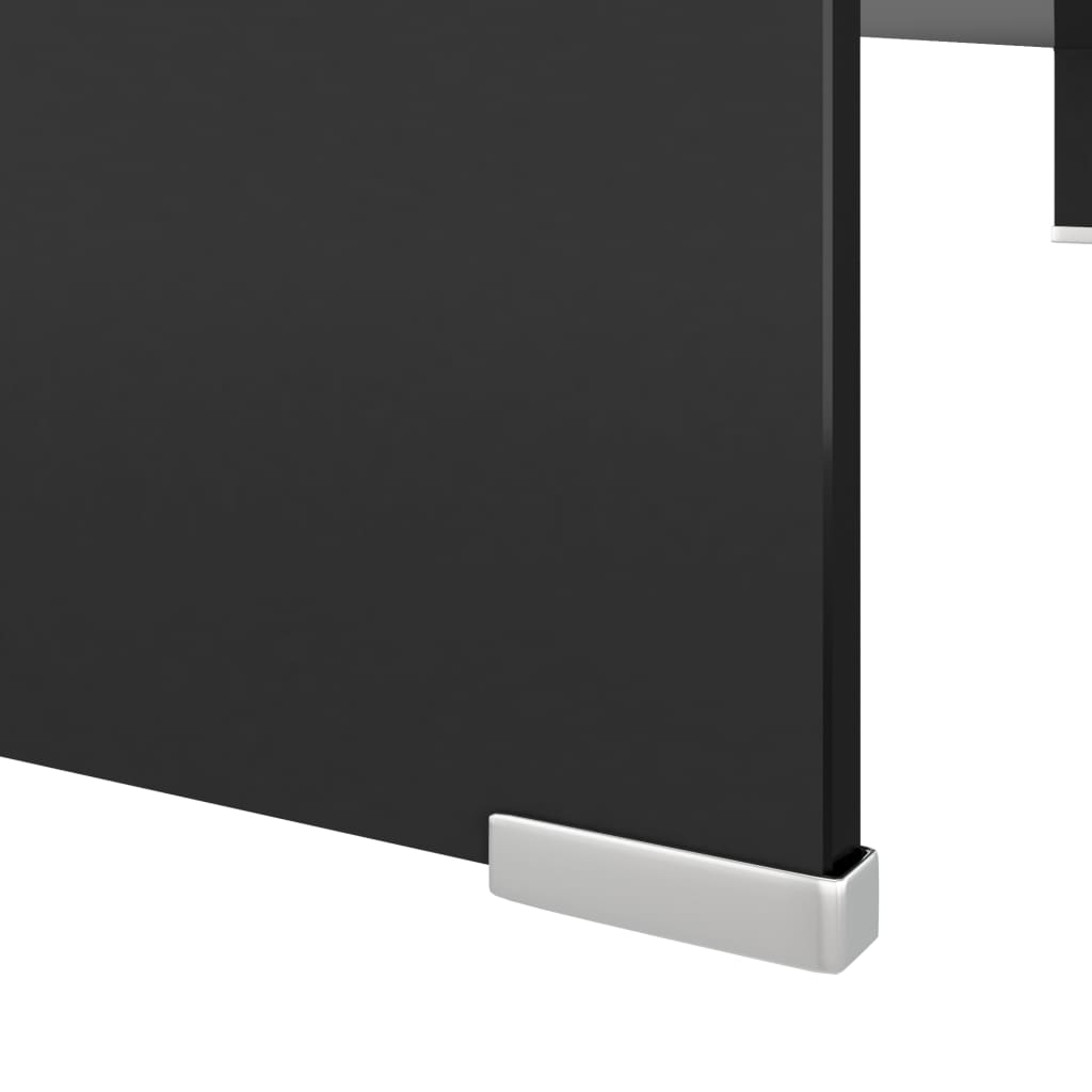 vidaXL Meuble TV/support pour moniteur 110x30x13 cm verre noir