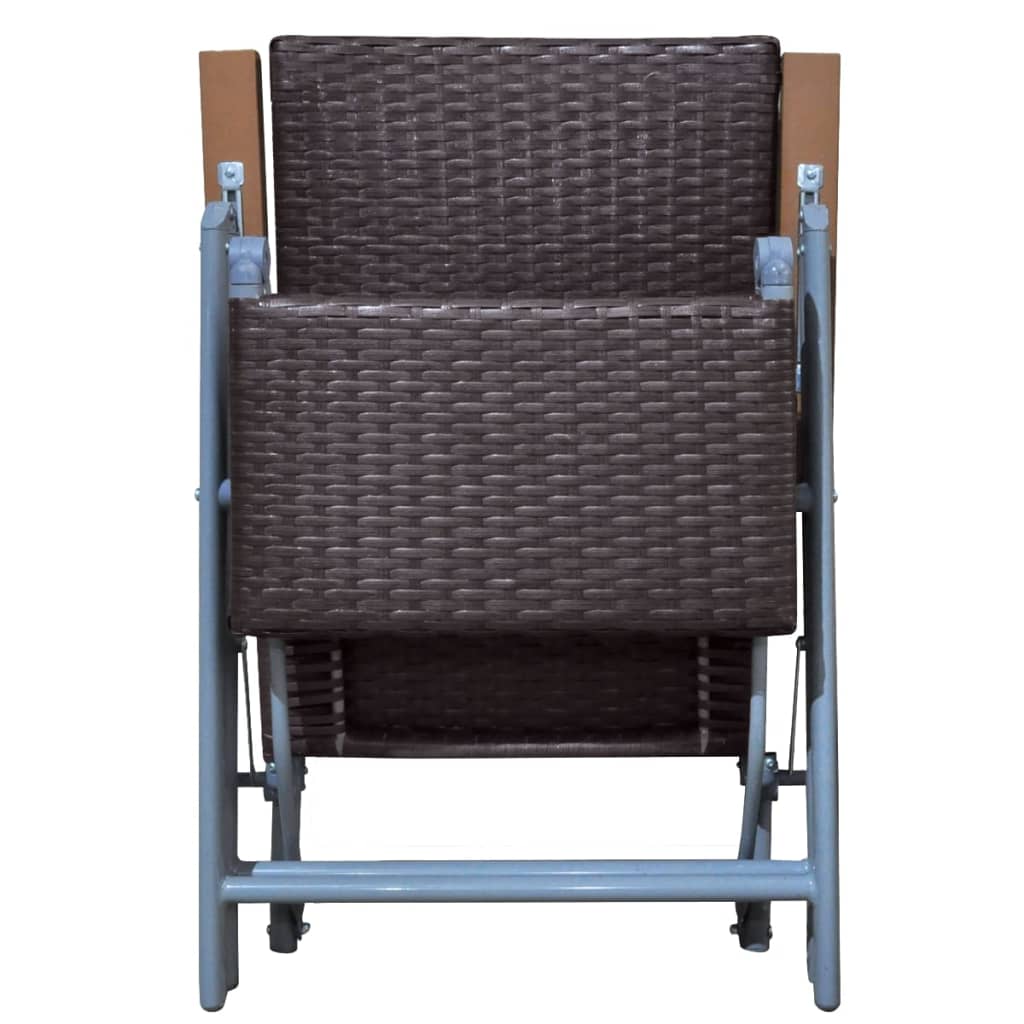 vidaXL Chaise longue de jardin Aluminium Marron