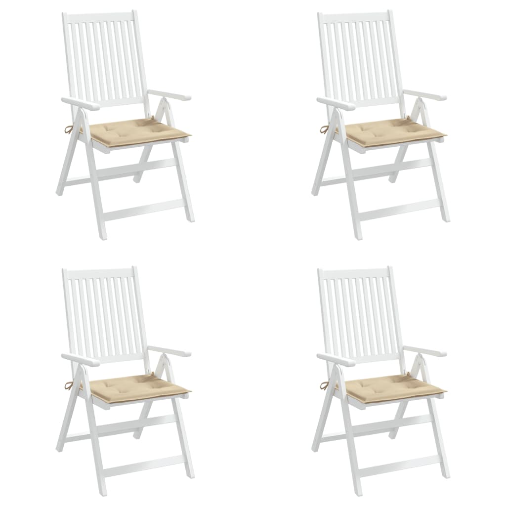vidaXL Coussins de chaise jardin lot de 4 beige 50x50x3cm tissu oxford