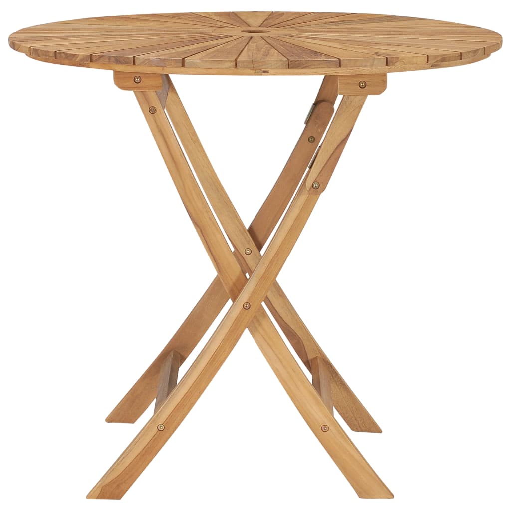 vidaXL Table pliable de jardin Ø 85 cm Bois de teck solide