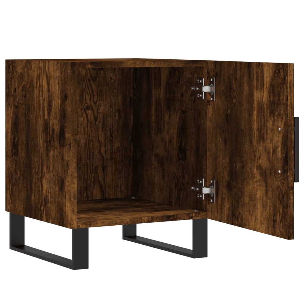 vidaXL Table de chevet chêne fumé 40x40x50 cm bois d'ingénierie