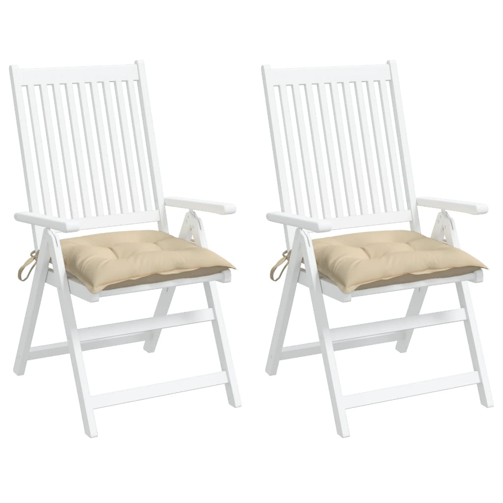 vidaXL Coussins de chaise lot de 2 beige 50x50x7 cm tissu oxford
