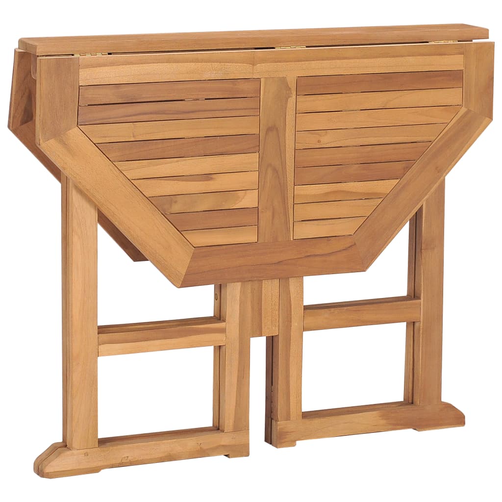 vidaXL Table à dîner pliable de jardin Ø90x75 cm Bois de teck solide