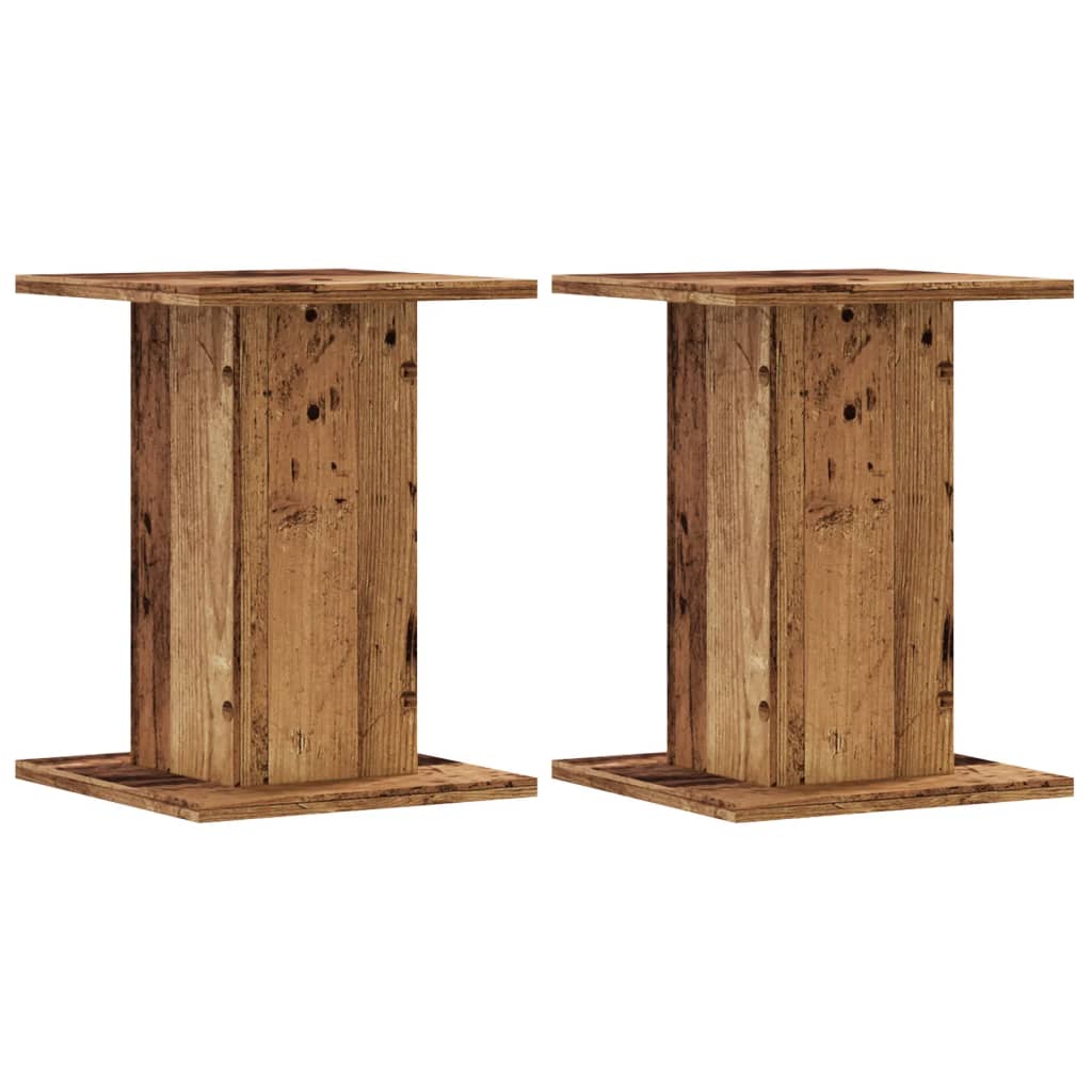 vidaXL Supports de haut-parleurs 2 pcs vieux bois bois d'ingénierie