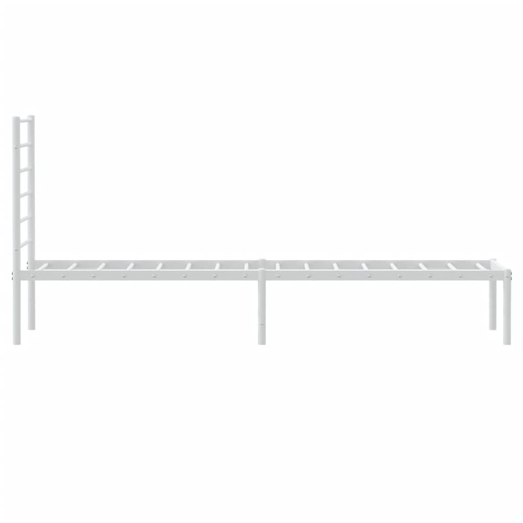 vidaXL Cadre de lit métal sans matelas avec tête de lit blanc 90x200cm