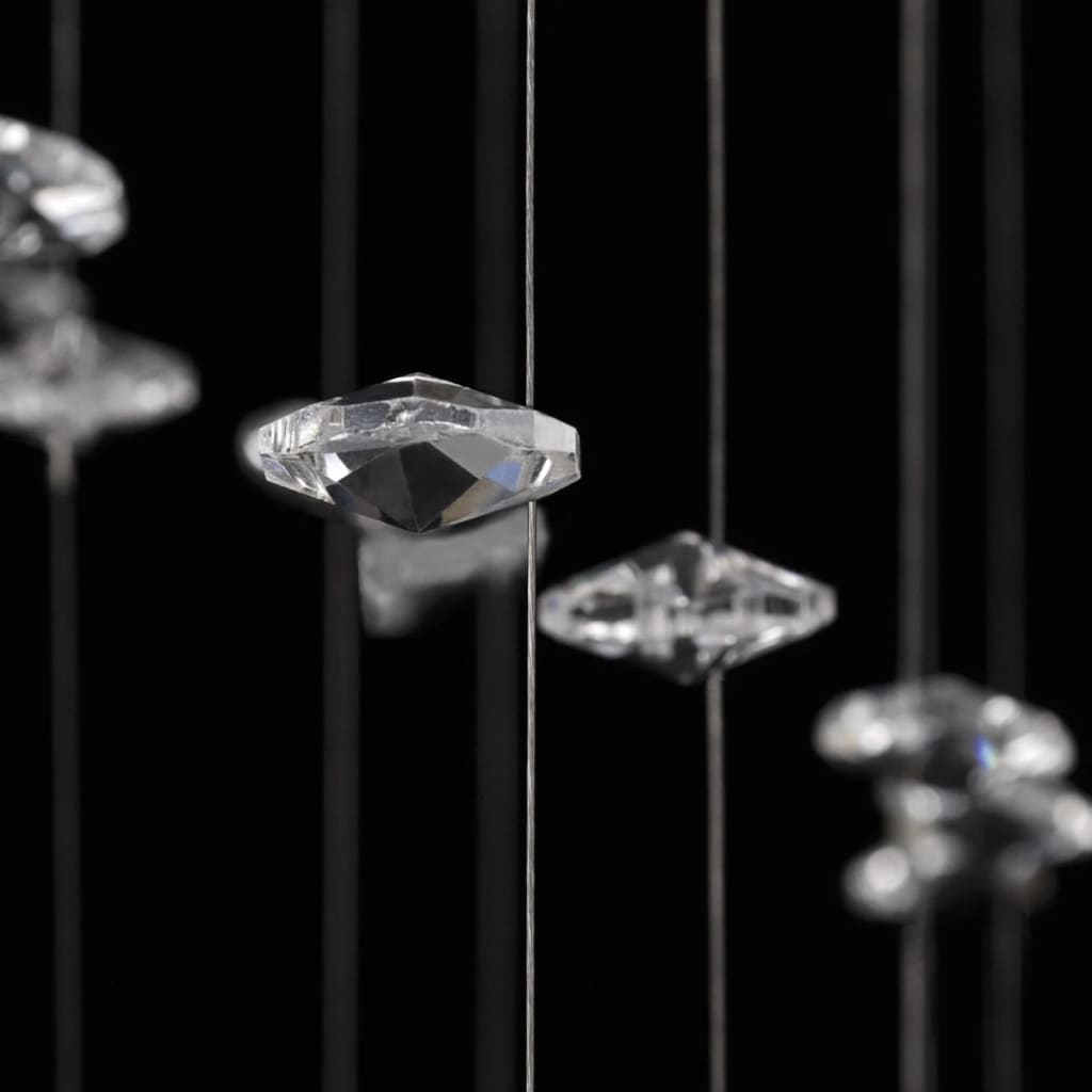 Plafonnier avec perles en verre cristal Étincelant Blanc 8 x G9 29 cm