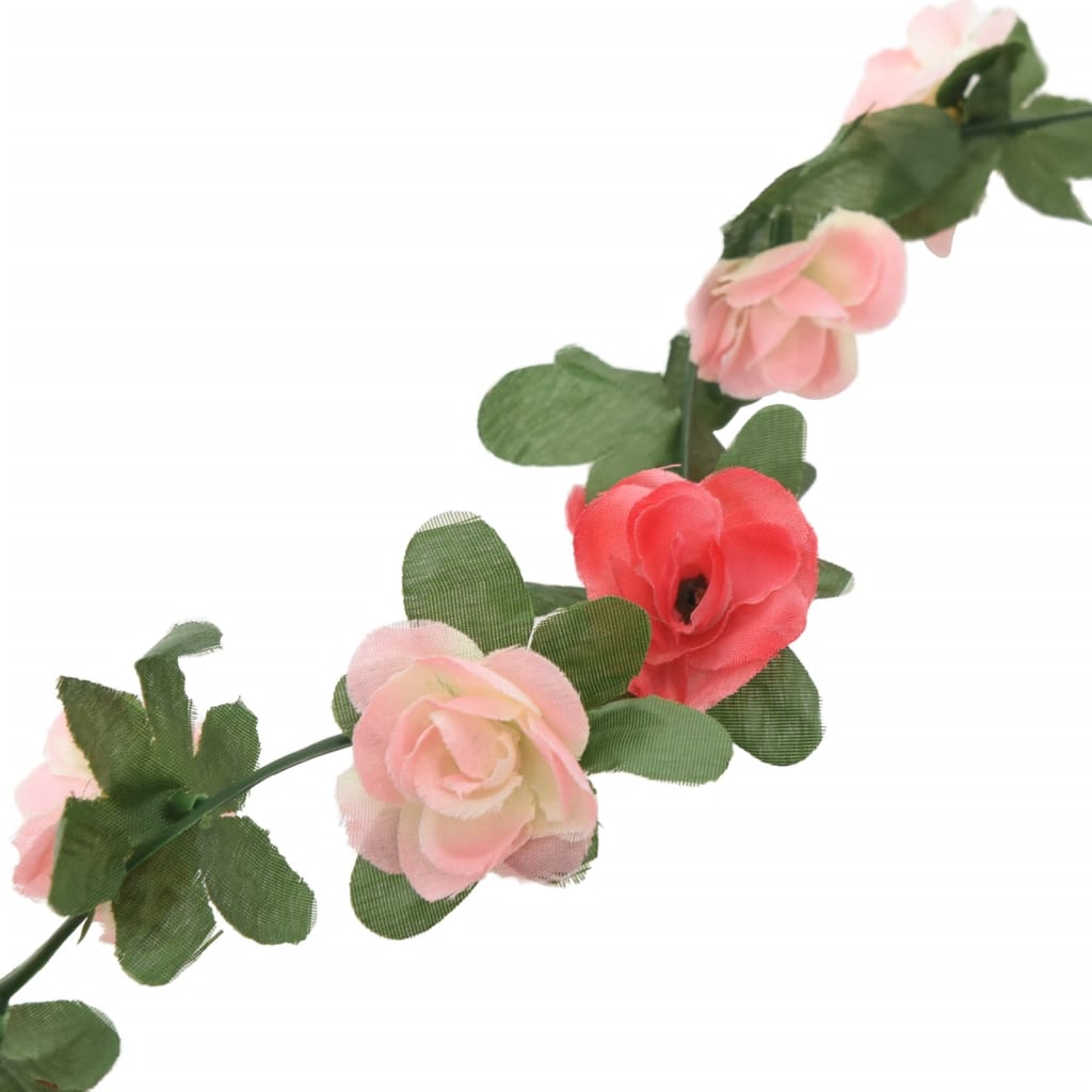 vidaXL Guirlandes de fleurs artificielles 6 pcs rose 250 cm