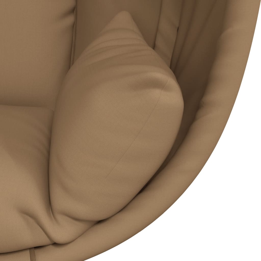 vidaXL Chaise suspendue en forme d'œuf et support taupe tissu et acier