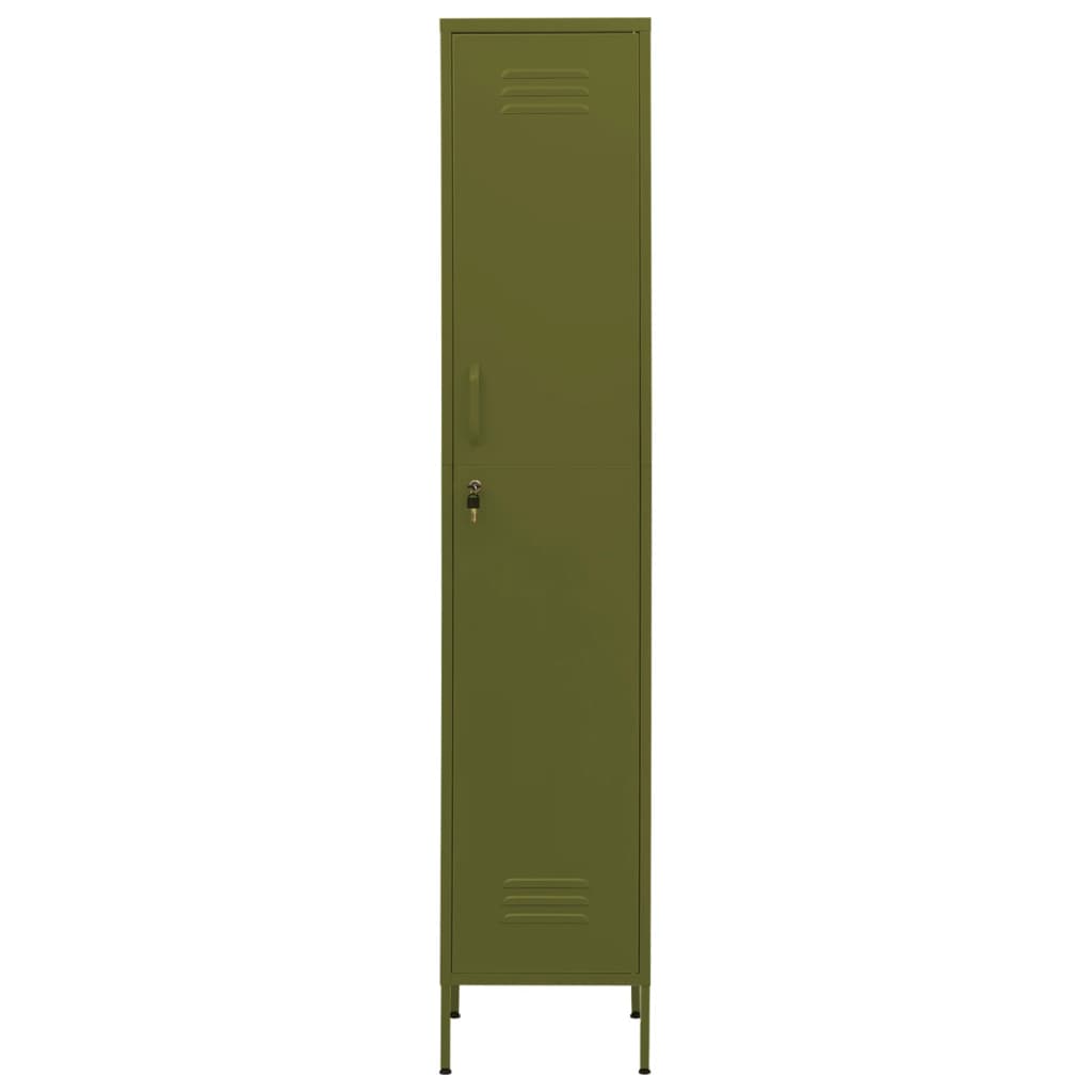 vidaXL Armoire à casiers Vert olive 35x46x180 cm Acier