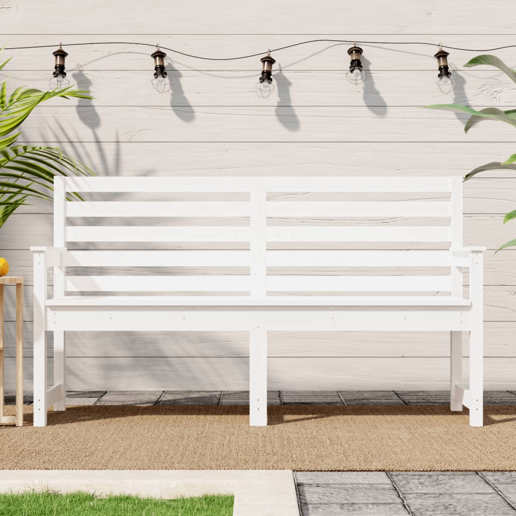 vidaXL Banc de jardin blanc 159,5x48x91,5 cm bois massif de pin