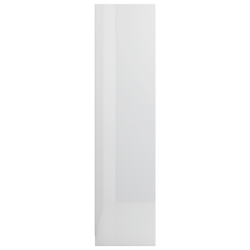 vidaXL Garde-robe Blanc brillant 100x50x200 cm Bois d'ingénierie