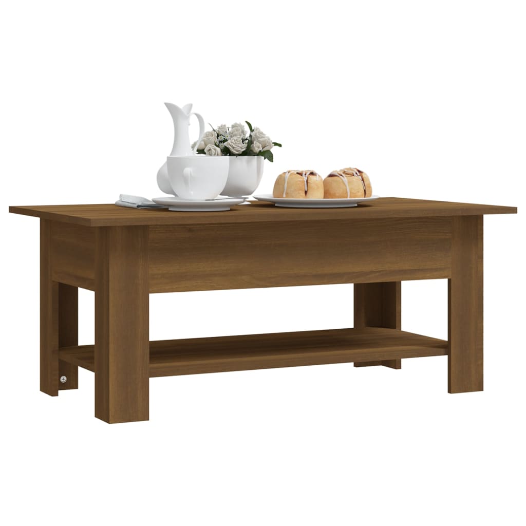 vidaXL Table basse chêne marron 102x55x42 cm bois d'ingénierie