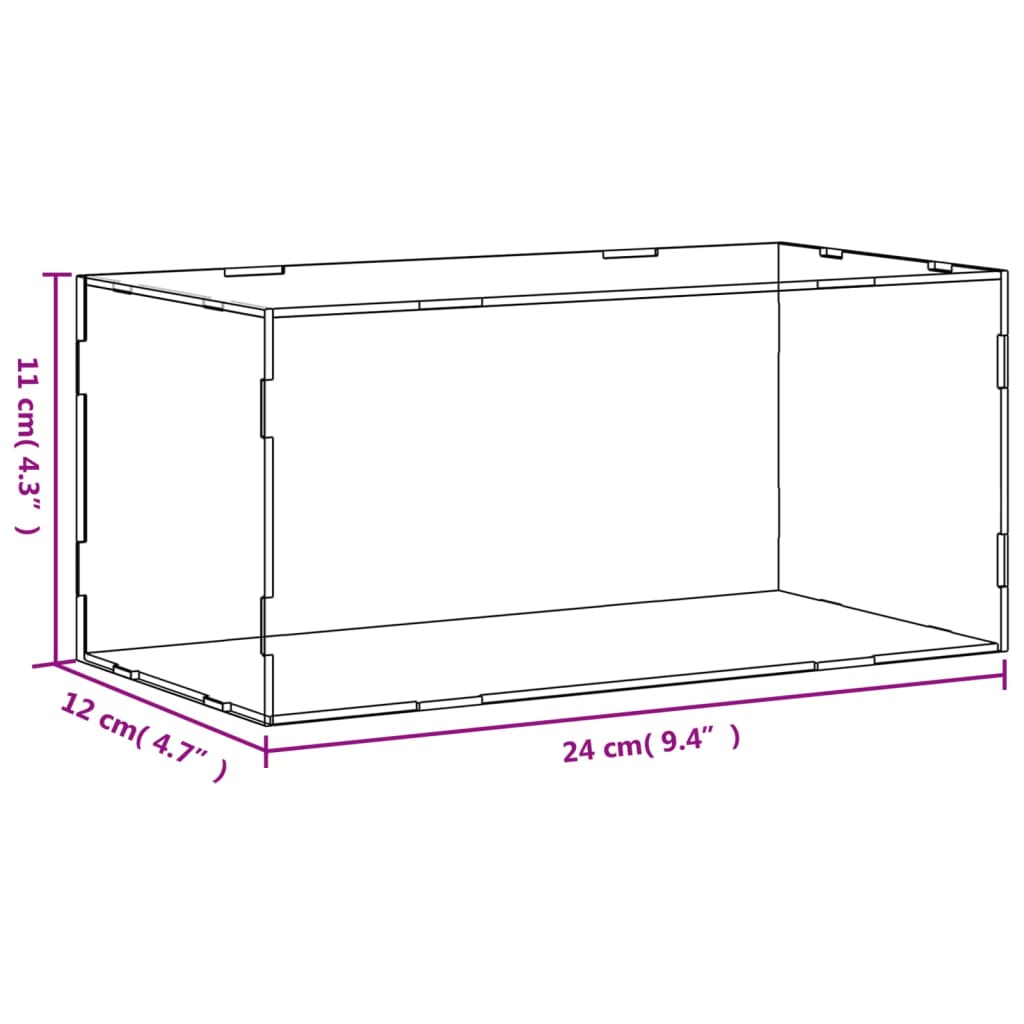 vidaXL Boîte d'affichage transparente 24x12x11 cm acrylique