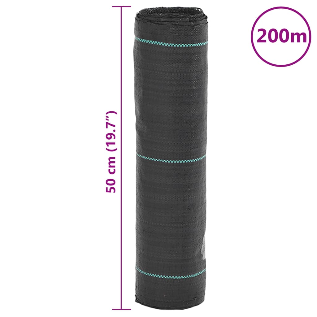 vidaXL Membrane anti-mauvaises herbes noir 0,5x200 m PP