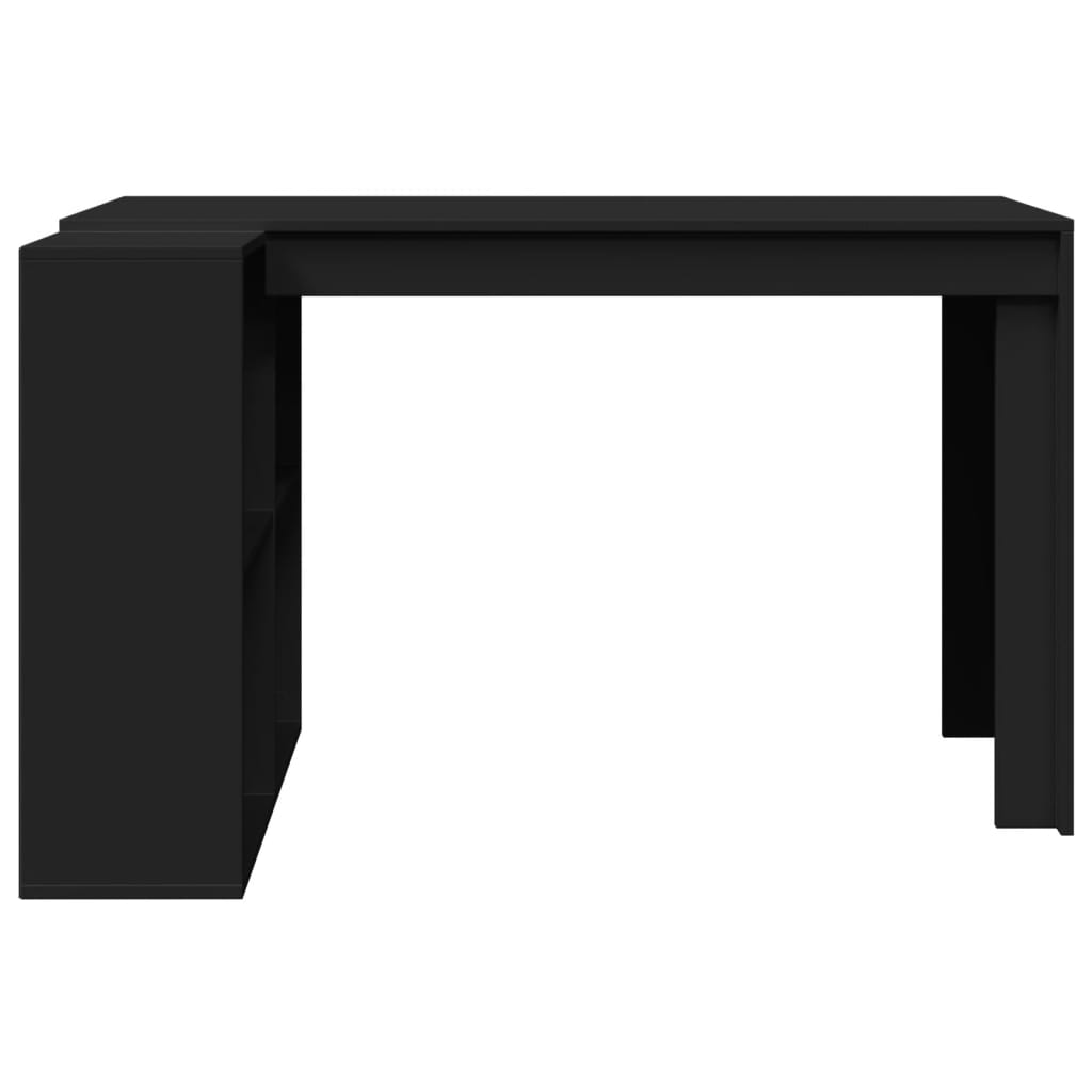 vidaXL Bureau noir 123,5x73,5x75 cm bois d'ingénierie