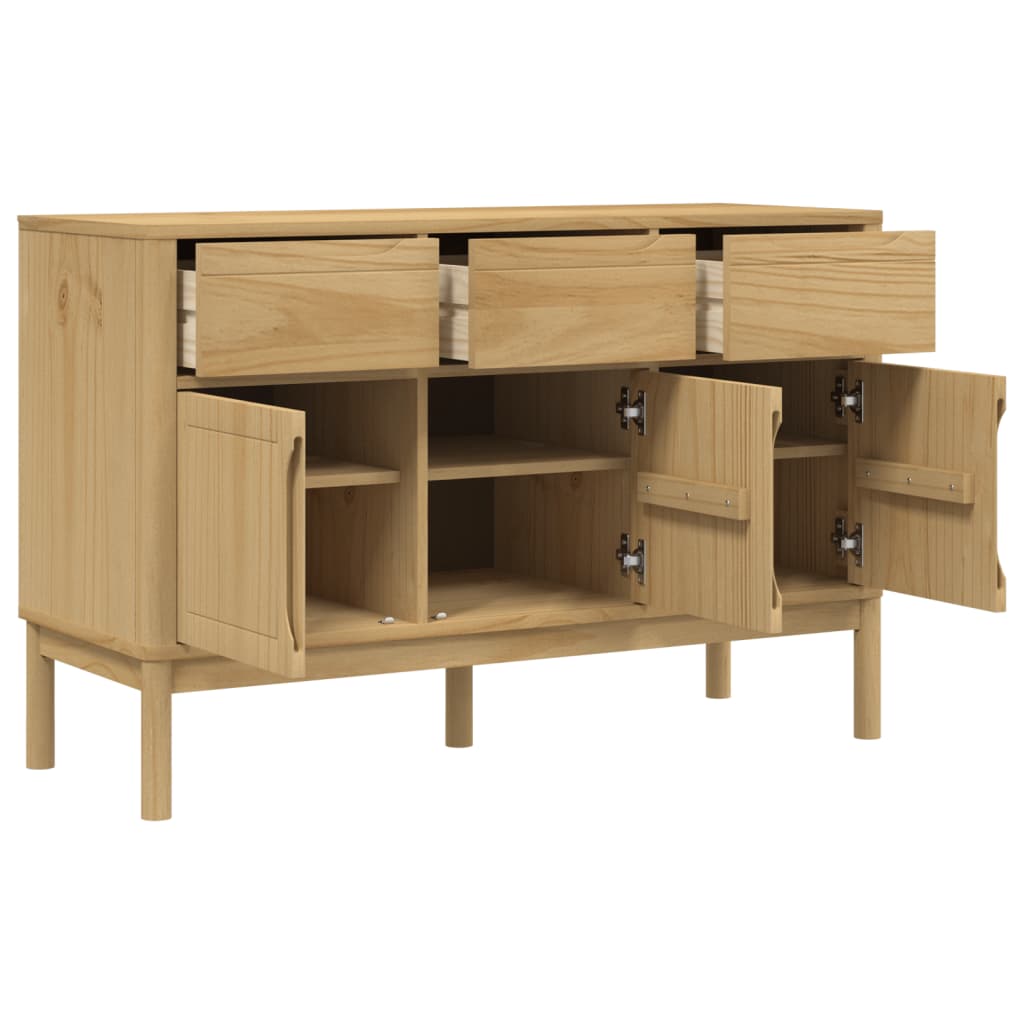 vidaXL Buffet FLORO marron cire 114x43x74 cm bois massif de pin