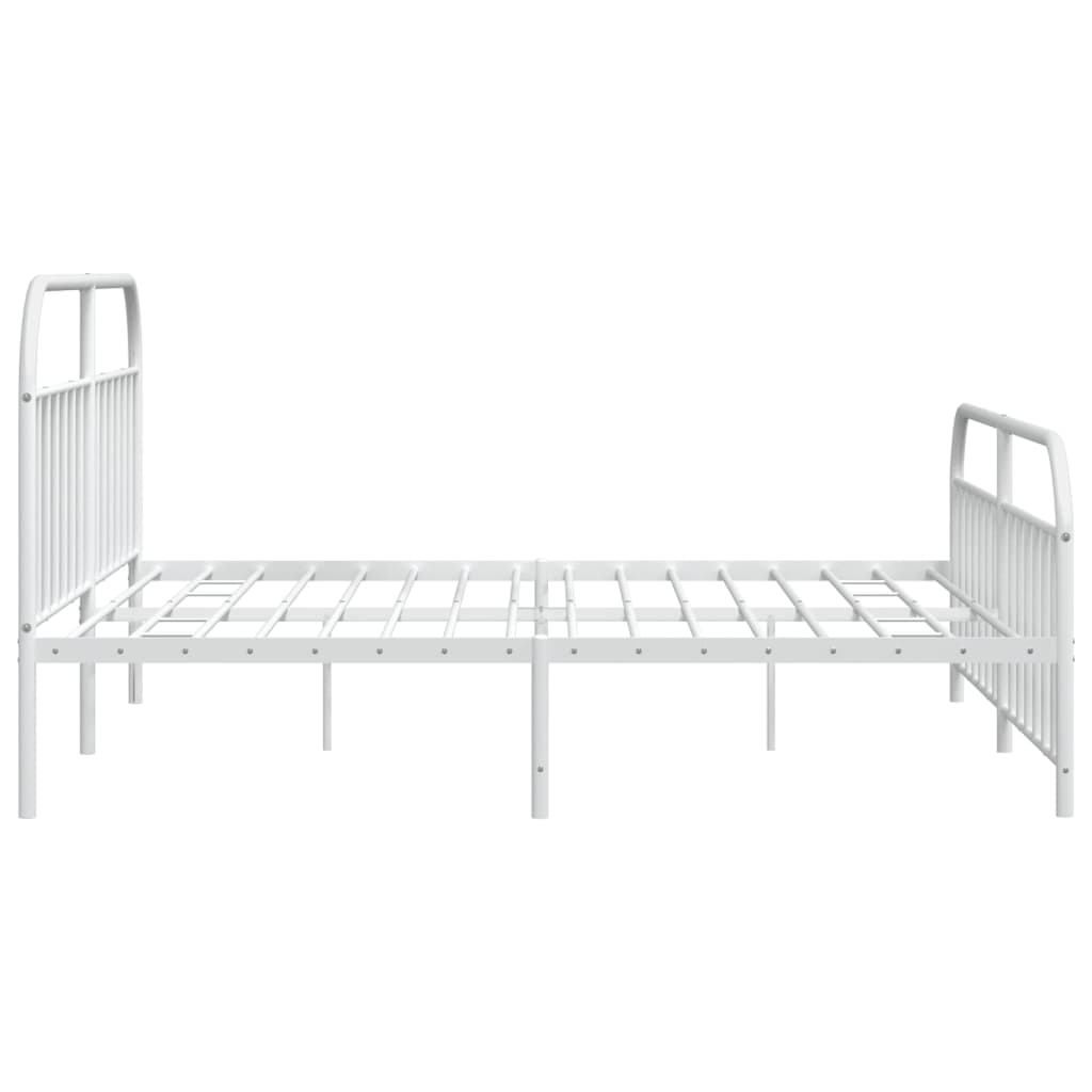 vidaXL Cadre de lit métal sans matelas et pied de lit blanc 193x203 cm