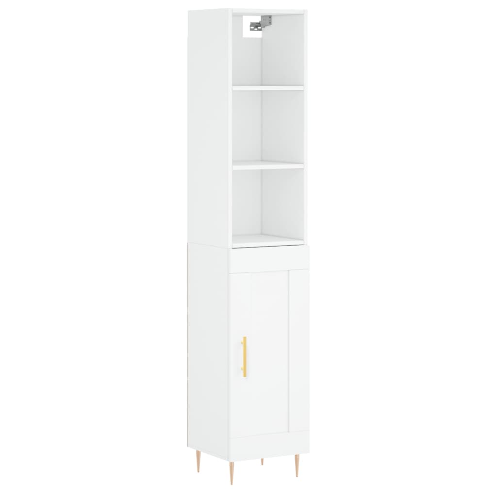 vidaXL Buffet haut Blanc 34,5x34x180 cm Bois d'ingénierie