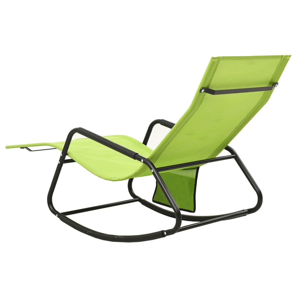 vidaXL Chaise longue acier et textilène vert