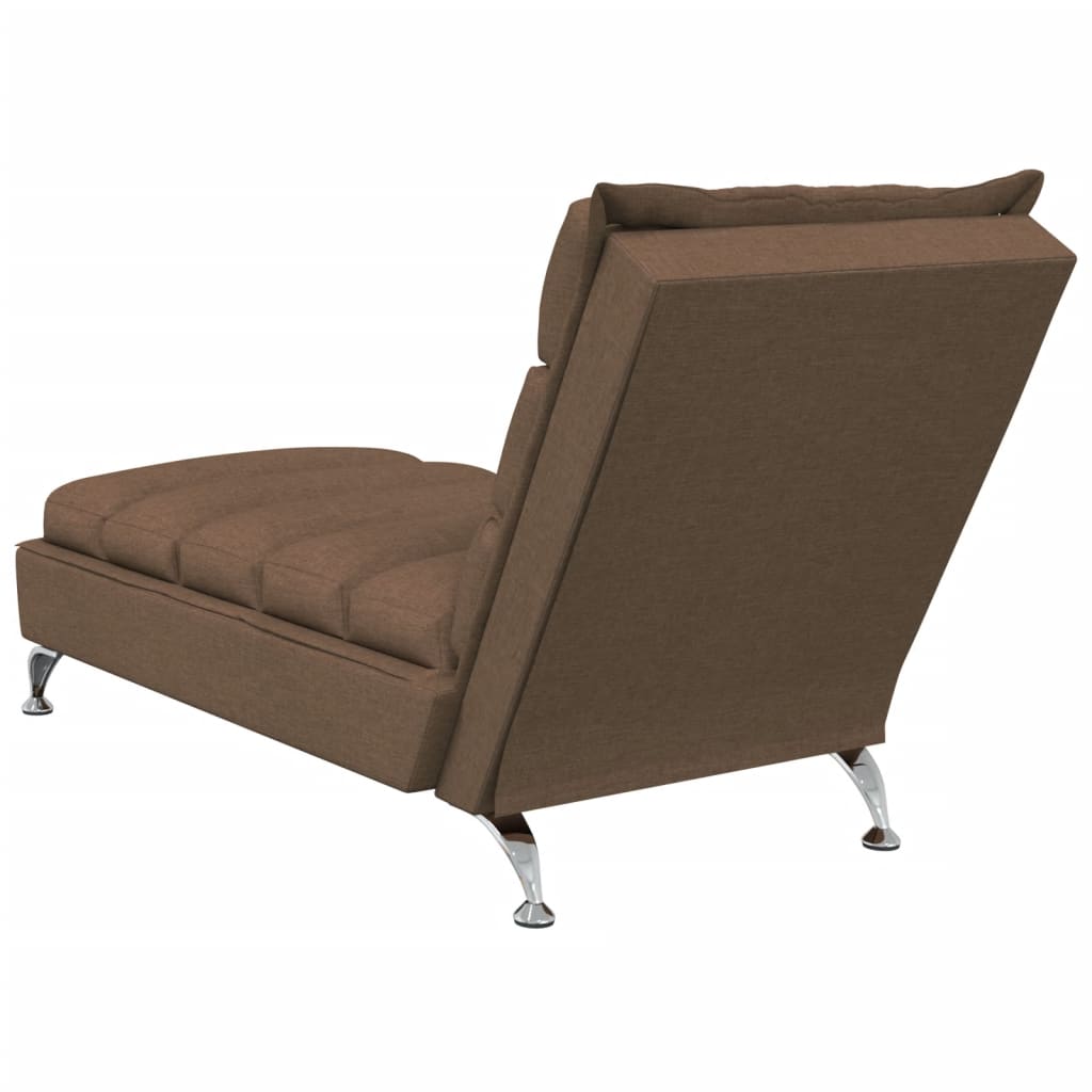 vidaXL Chaise longue avec coussins marron tissu
