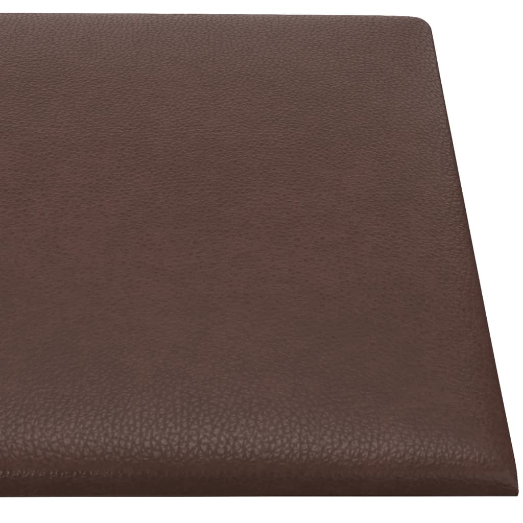 vidaXL Panneaux muraux 12 pcs Marron 90x15 cm Similicuir 1,62 m²