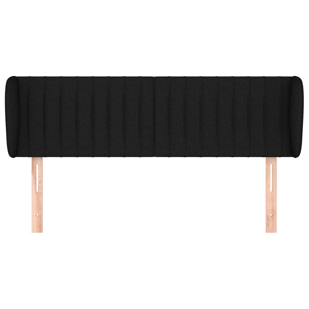 vidaXL Tête de lit avec oreilles Noir 147x23x78/88 cm Tissu