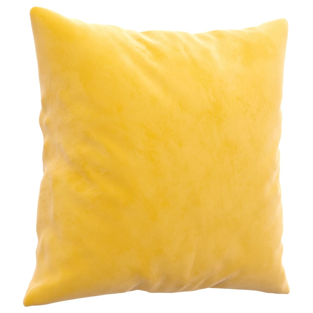 vidaXL Coussins décoratifs lot de 2 Jaune 40x40 cm Velours