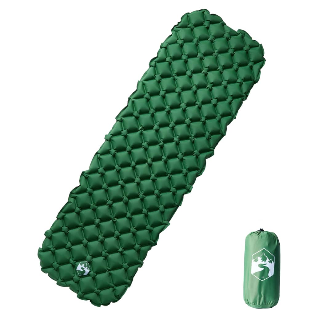 vidaXL Matelas de camping gonflable 1 personne vert 190x58x6 cm