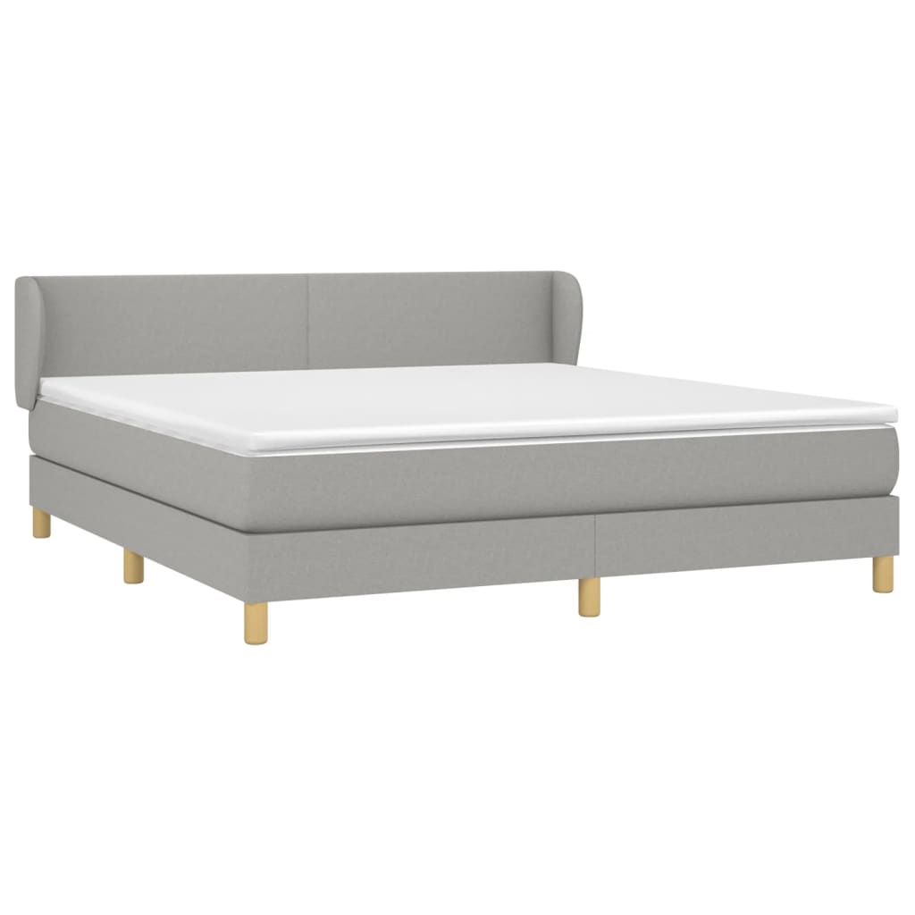 vidaXL Sommier à lattes de lit avec matelas Gris clair 180x200cm Tissu