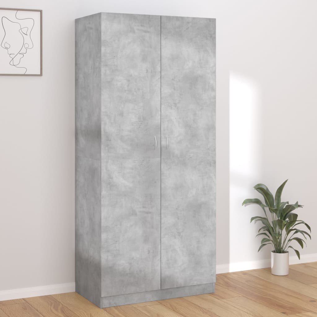 vidaXL Garde-robe Gris béton 90x52x200 cm Bois d’ingénierie