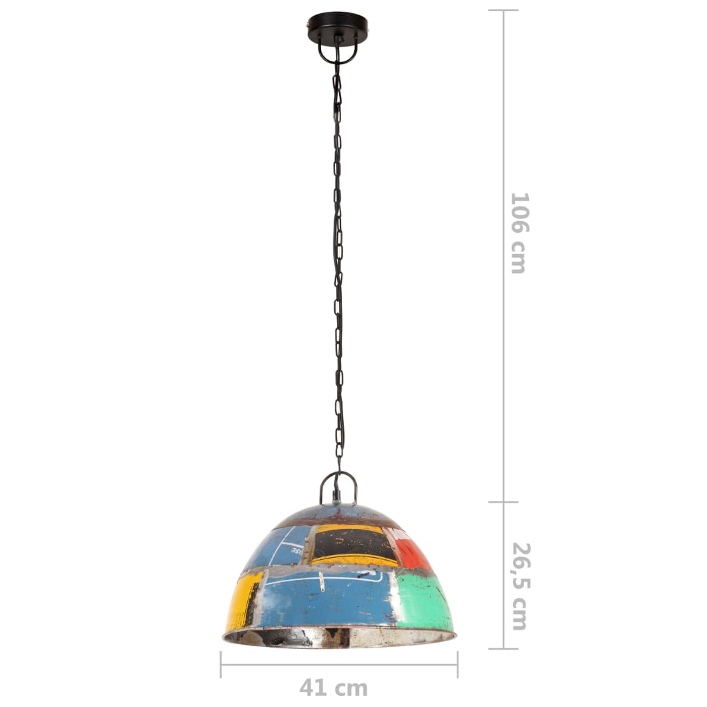 vidaXL Lampe suspendue industrielle vintage 25W Multicolore Rond 41 cm