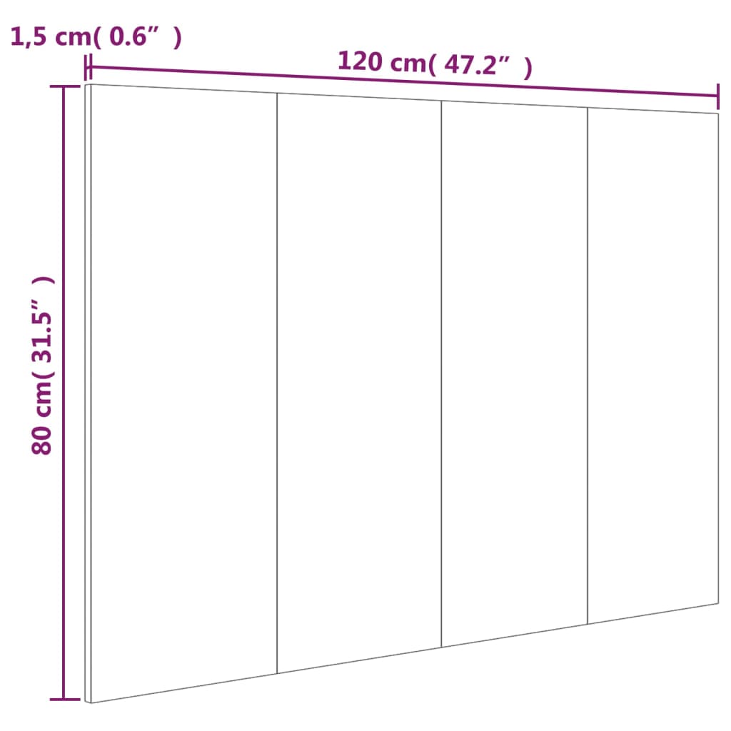 vidaXL Tête de lit Blanc 120x1,5x80 cm Bois d'ingénierie