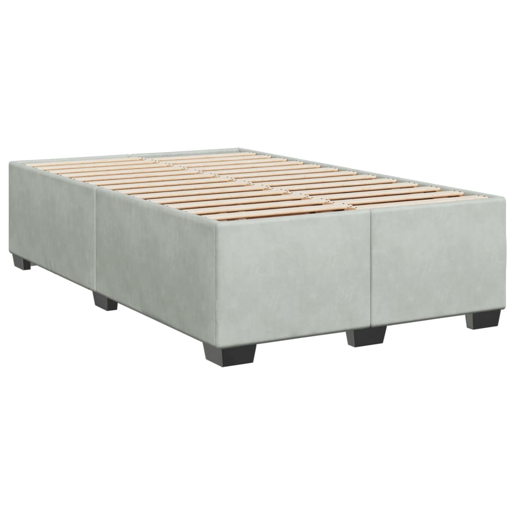 vidaXL Sommier à lattes de lit et matelas gris clair 120x190cm velours