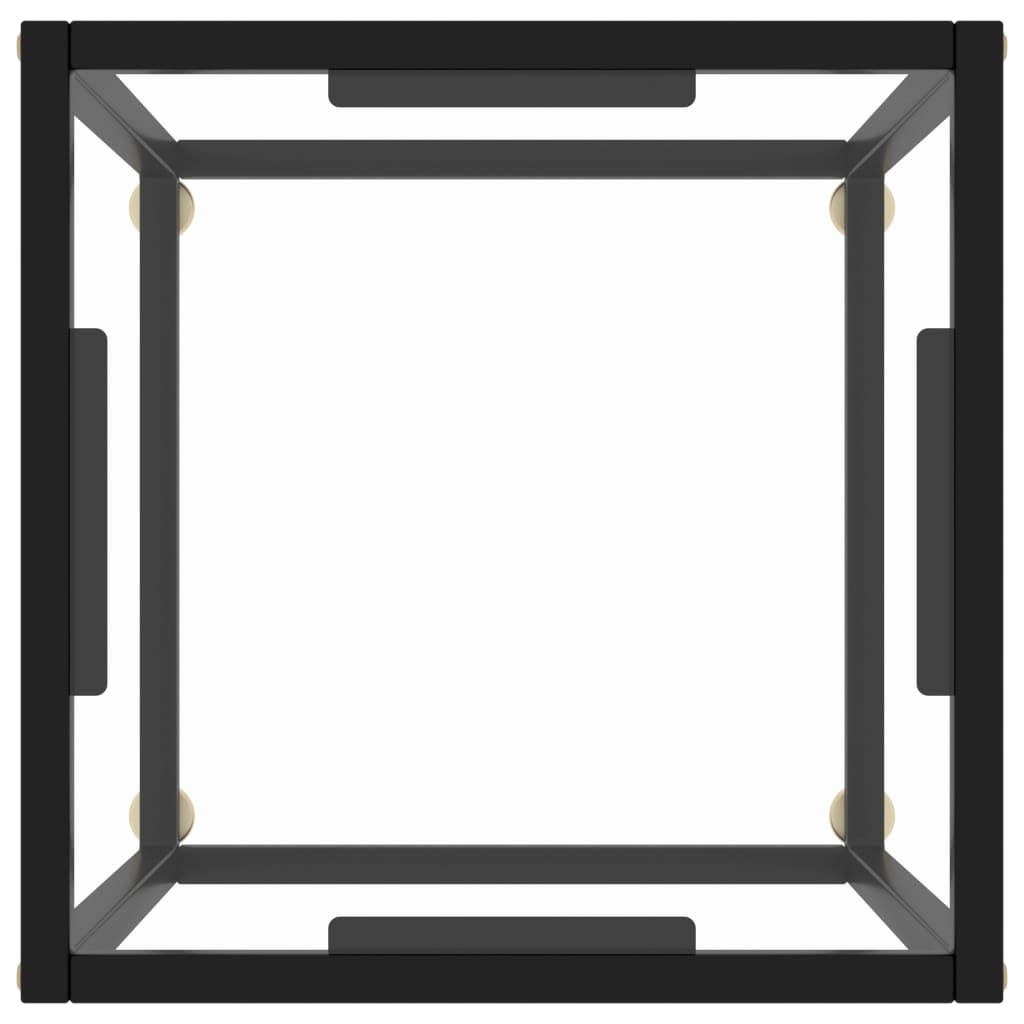 vidaXL Table basse Noir avec verre trempé 40x40x50 cm