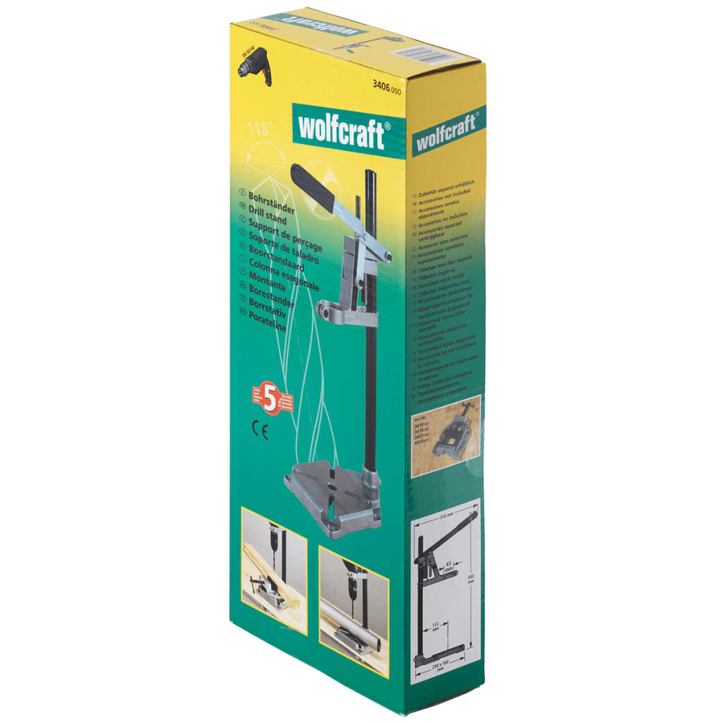 wolfcraft Support de perceuse 23x16 cm 3406000