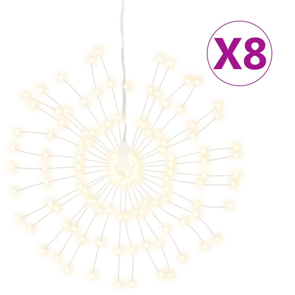 vidaXL Étoile rayonnante de Noël 140 LED 8 pcs blanc chaud 17 cm