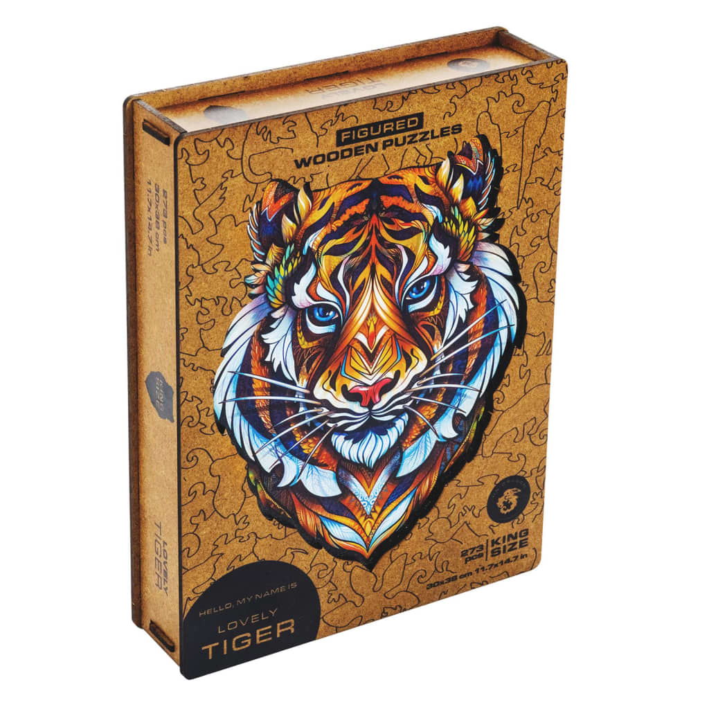 UNIDRAGON Puzzle en bois 273 pcs Lovely Tiger Très grand 30x38 cm