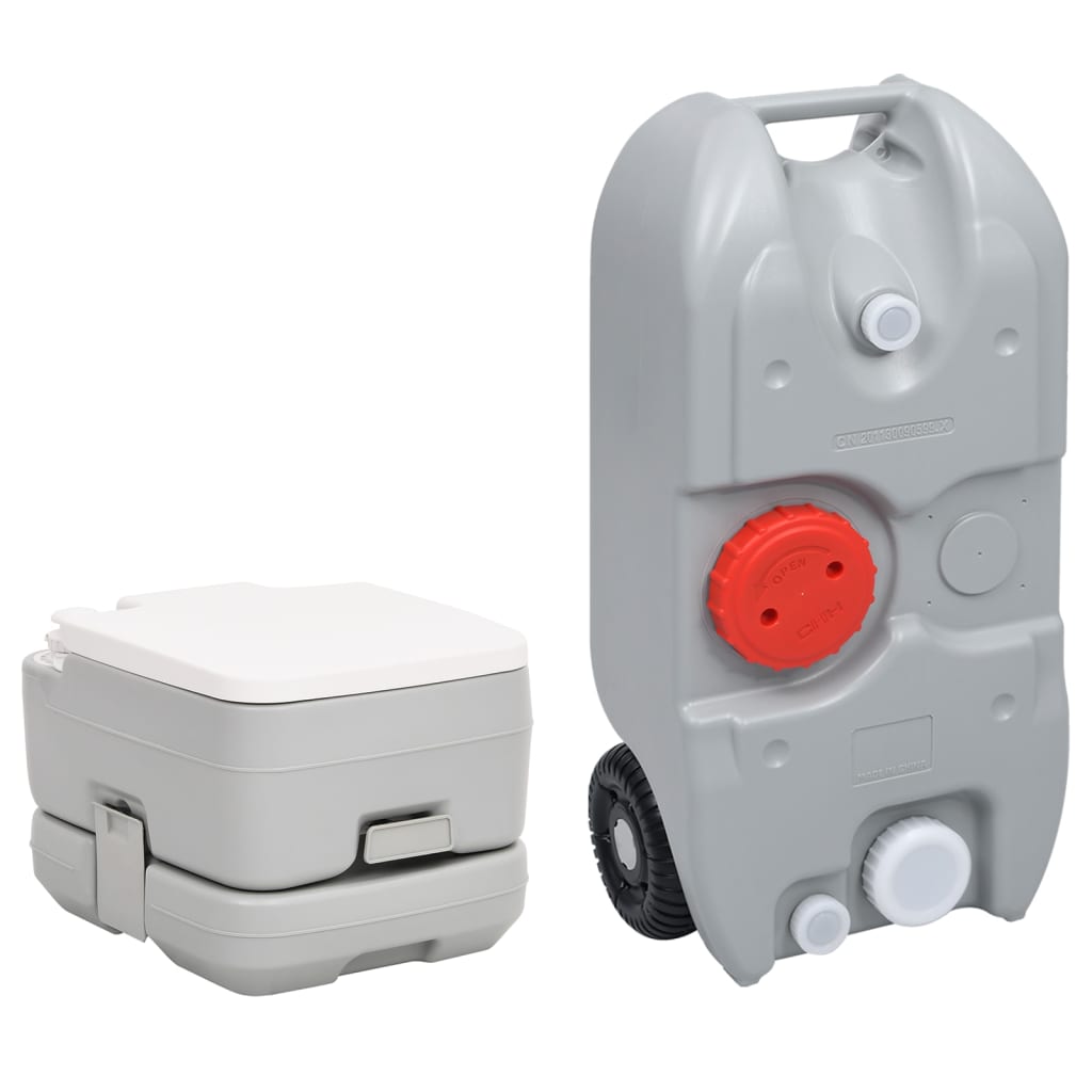 vidaXL Ensemble de toilette et réservoir d'eau de camping portable