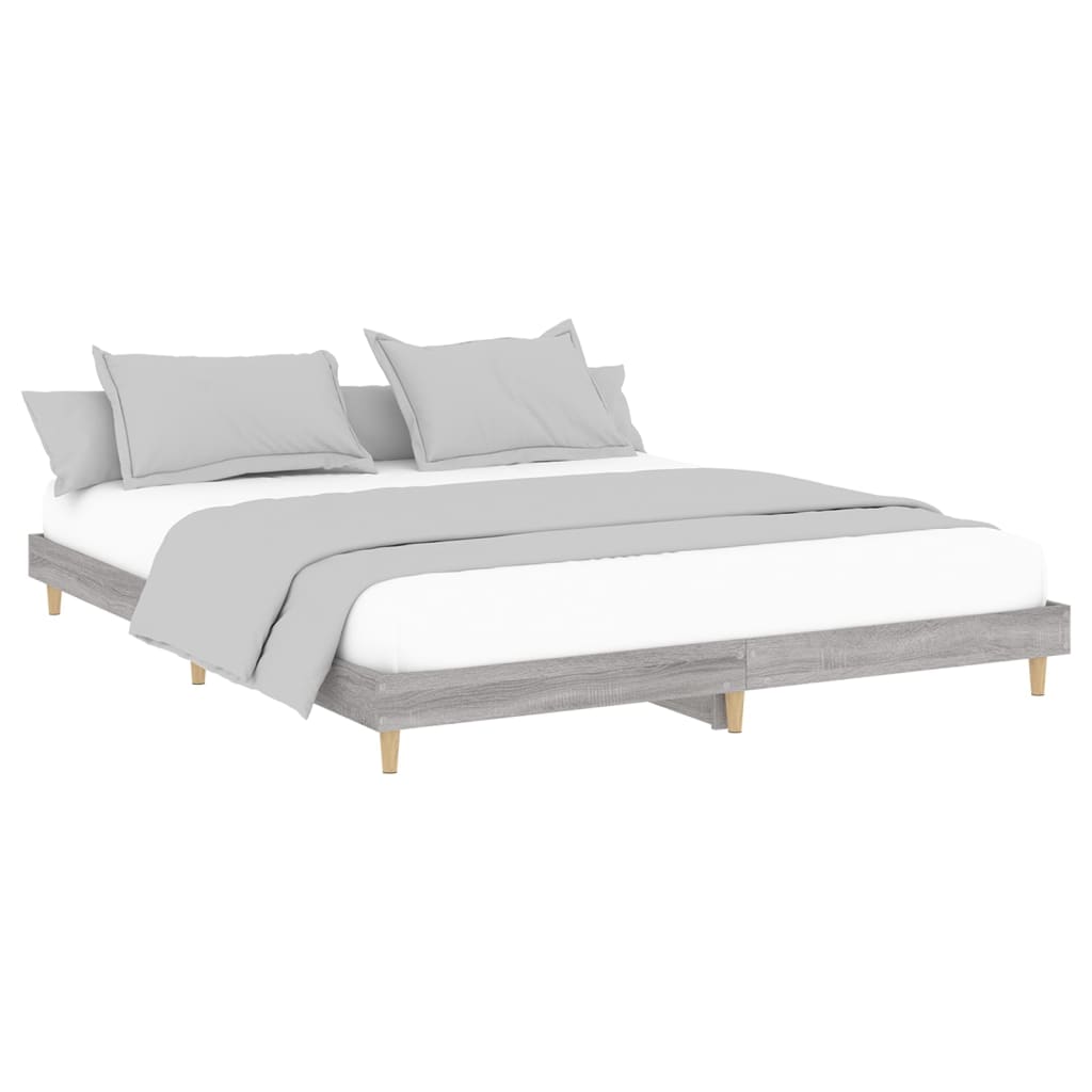 vidaXL Cadre de lit sans matelas sonoma gris 160x200cm bois ingénierie