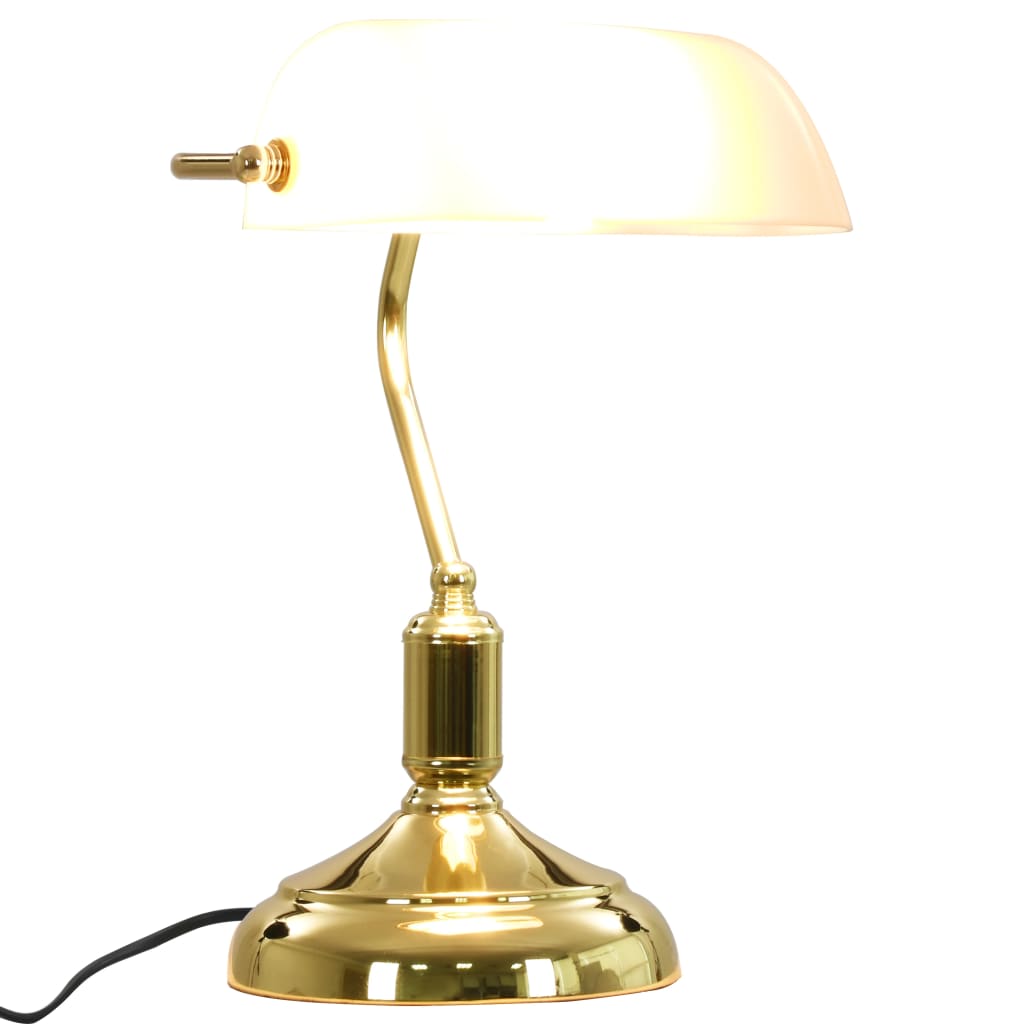 vidaXL Lampe de bureau 40 W Blanc et doré