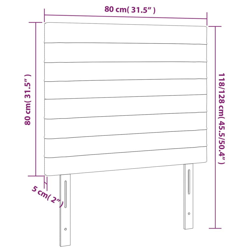 vidaXL Têtes de lit 2 pcs Gris foncé 80x5x78/88 cm Velours