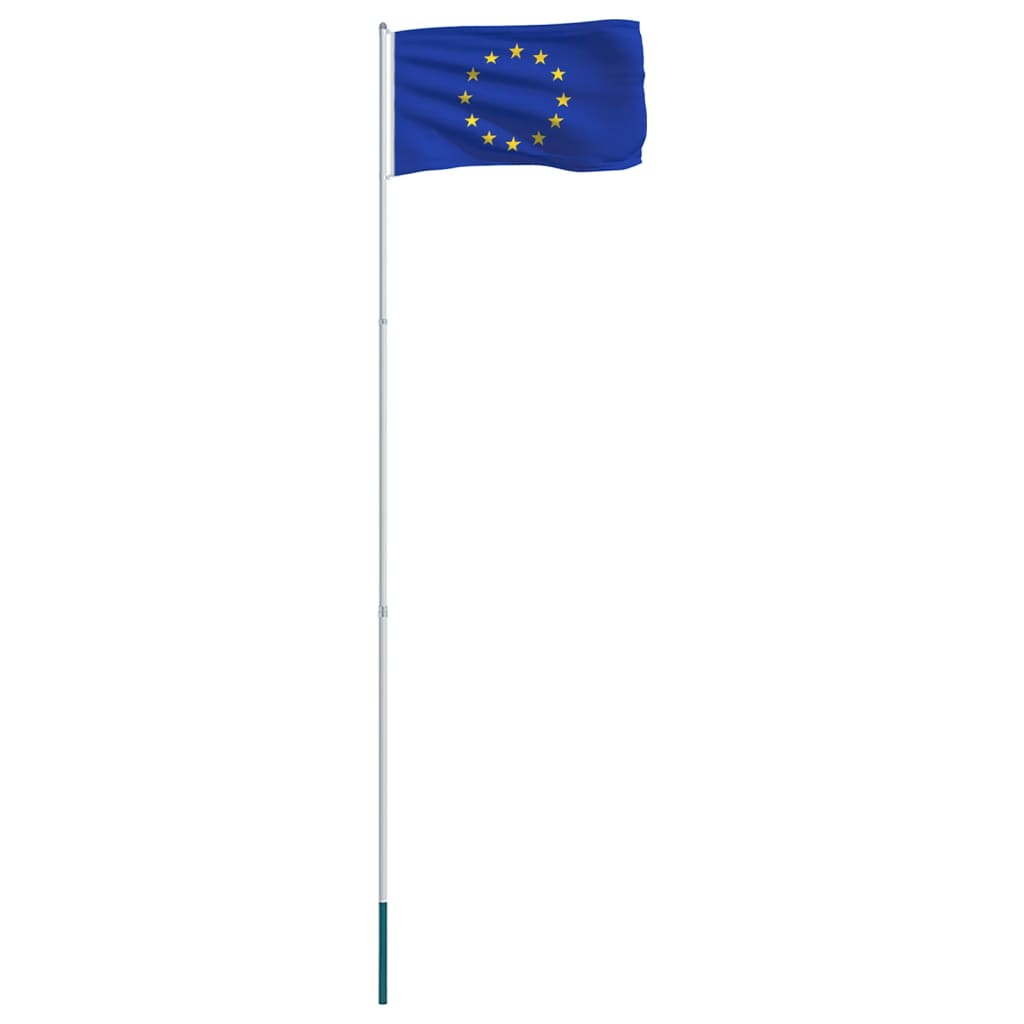 vidaXL Drapeau de l'Union Européenne et mât en aluminium 4 m